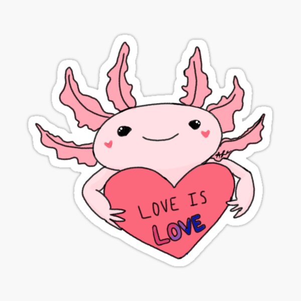 Bisexual Pride Axolotl Sticker For Sale By Jadearts117 Redbubble