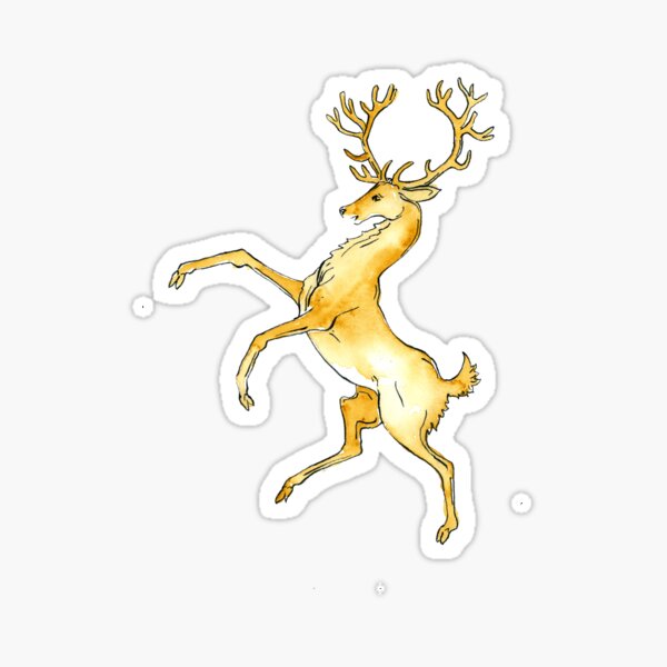 Rampant Gold Stag Sticker