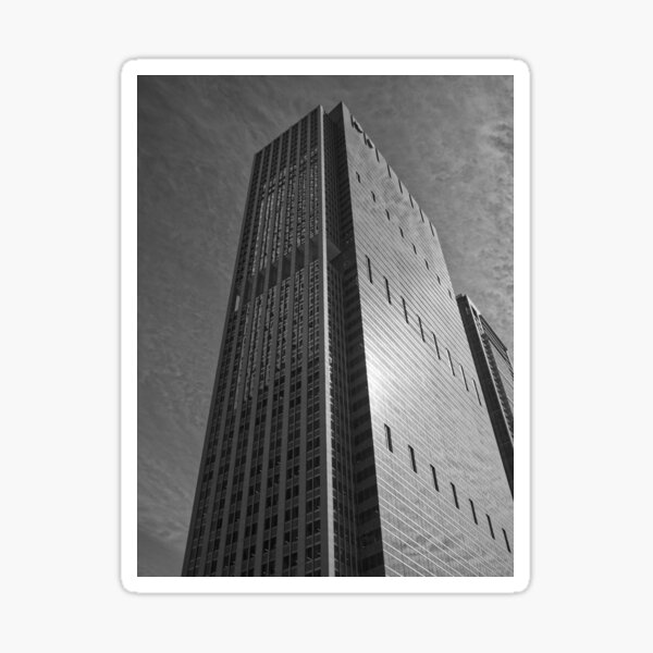 Chicago Skyscraper Photograph in Black and White Sticker
