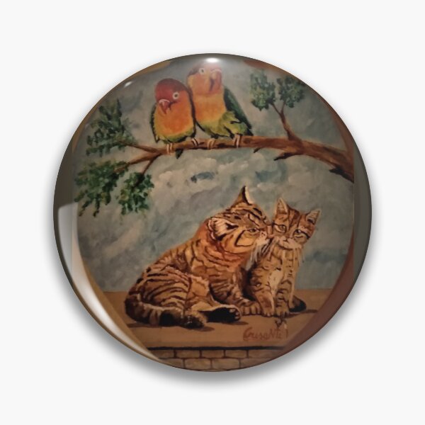Item preview, dipinto di gatti e passerotti  designed and sold by farfalla68.