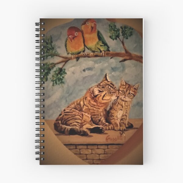 Item preview, dipinto di gatti e passerotti  designed and sold by farfalla68.