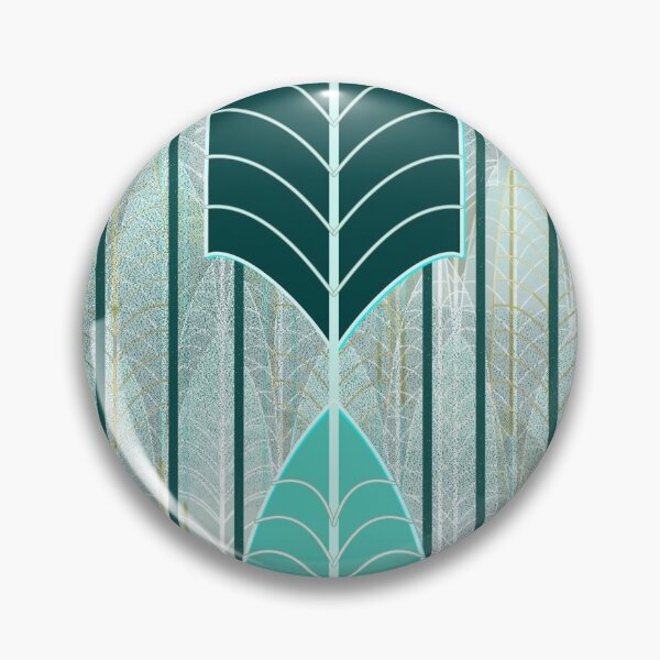 Item preview, Simple Leaf Aqua Art Deco designed and sold by ArgyleImp.