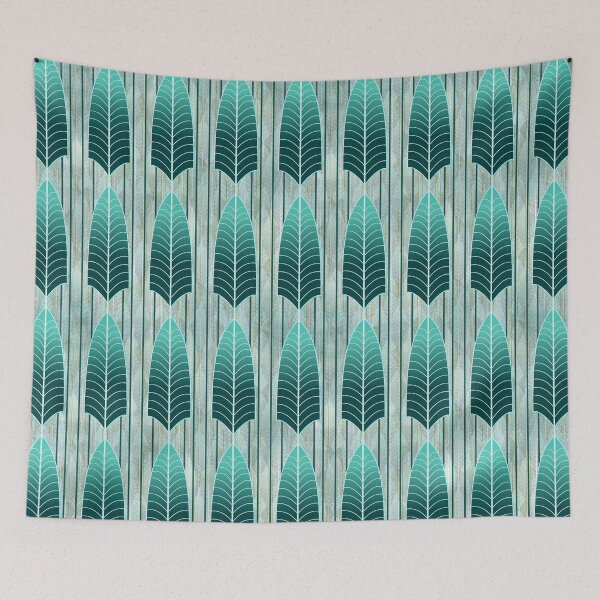 Item preview, Simple Leaf Aqua Art Deco designed and sold by ArgyleImp.