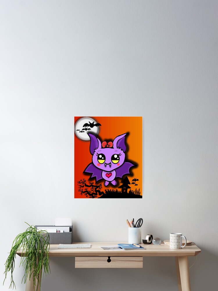 Kleine Susse Fledermaus Poster By Maggusk Redbubble