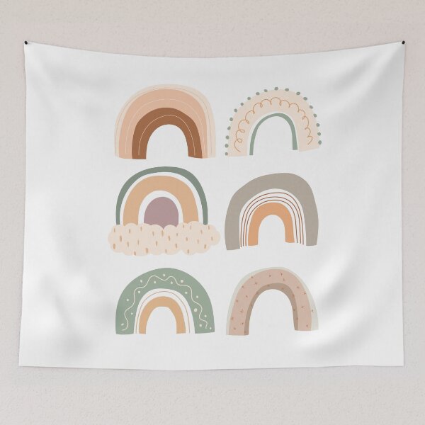 Item preview, Boho Organic Rainbows Tan Brown Minimalist Modern Art designed and sold by TriadArtDesign.