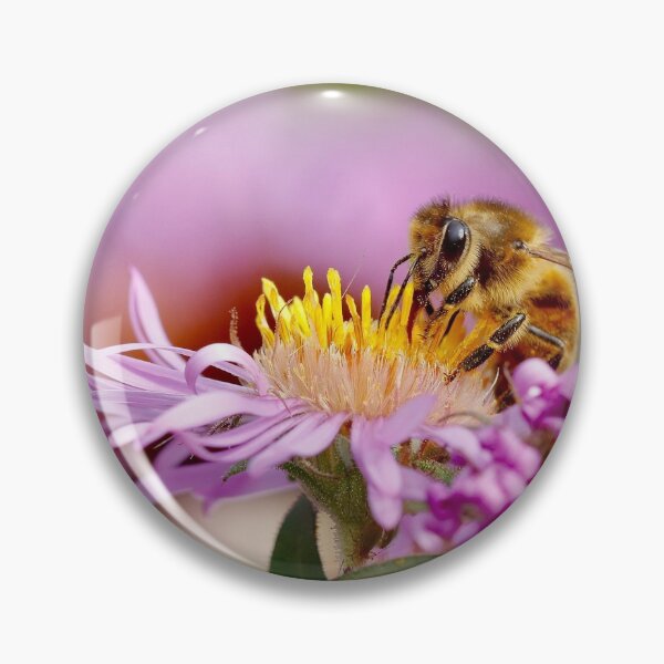 Item preview, Honeybee Enjoying The Asters designed and sold by BRENDA DOHERTY.