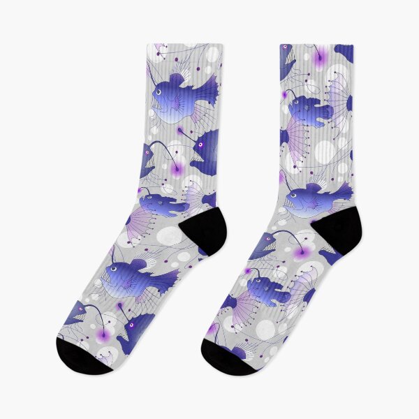 Item preview, Angler fish - violet on gray designed and sold by kobyakov.