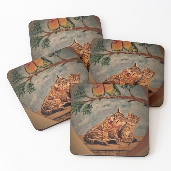 Item preview, dipinto di gatti e passerotti  designed and sold by farfalla68.