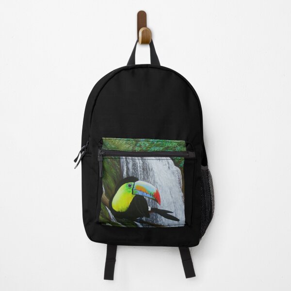 Item preview, Tropical Waterfall on Black Background designed and sold by LizBanegasArt.