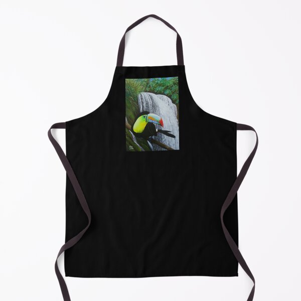 Item preview, Tropical Waterfall on Black Background designed and sold by LizBanegasArt.