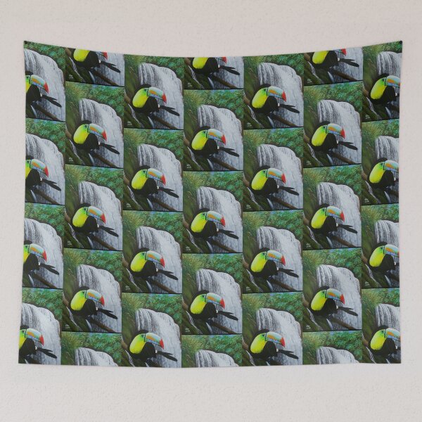 Item preview, Tropical Waterfall on Black Background designed and sold by LizBanegasArt.