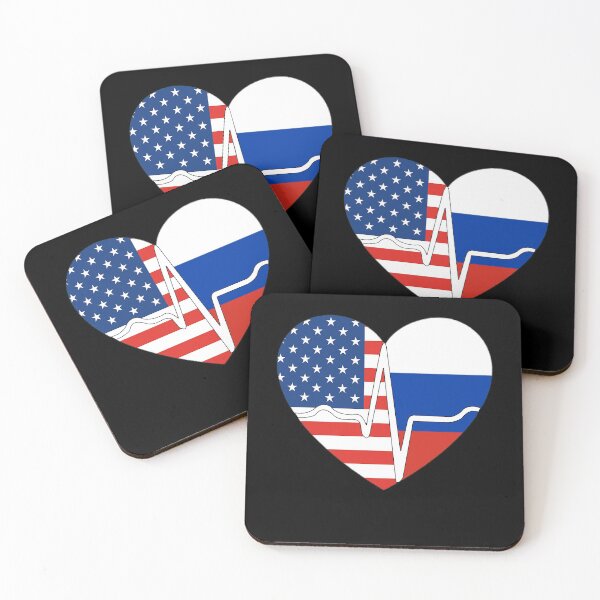 Item preview, Russia USA Flag T Shirt Heart Russian American Love Cute designed and sold by Nouri King.
