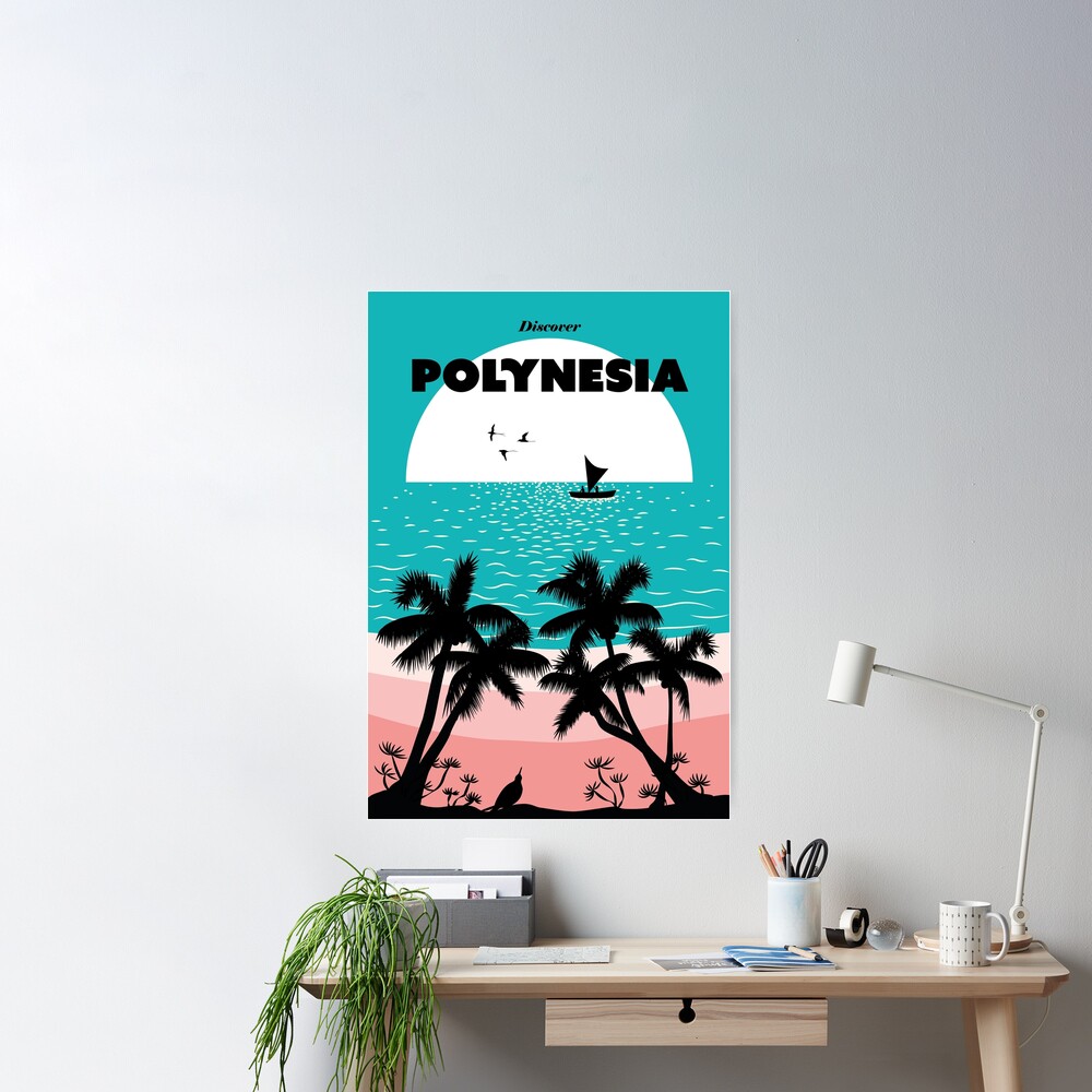 Polynesia retro travel poster Poster