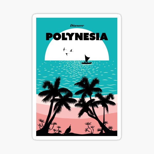 Polynesia retro travel poster Sticker