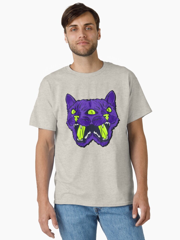 Thumbnail 2 of 7, Classic T-Shirt, Trippy Cat Head Splitting designed and sold by ozumdesigns.