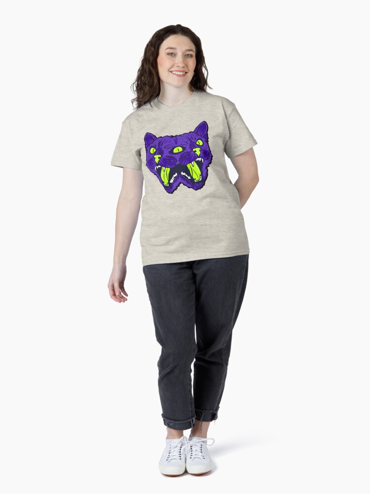 Thumbnail 4 of 7, Classic T-Shirt, Trippy Cat Head Splitting designed and sold by ozumdesigns.