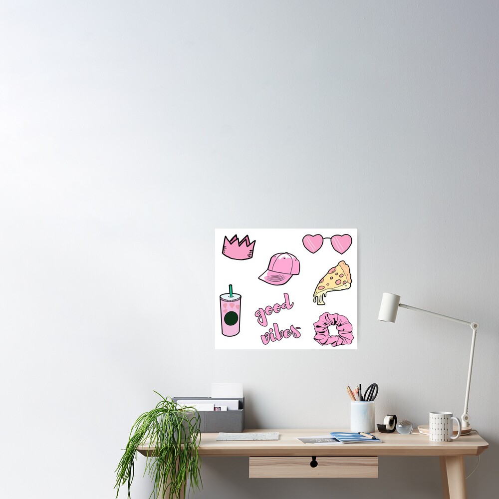 Cute Pink Girly Aesthetic Pack Poster For Sale By Kambamdesigns Redbubble 8694