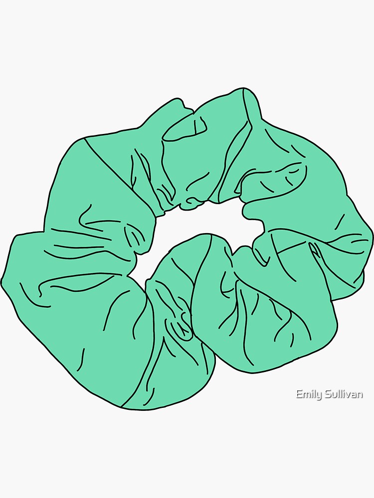 green scrunchie sticker by sullemi17 redbubble