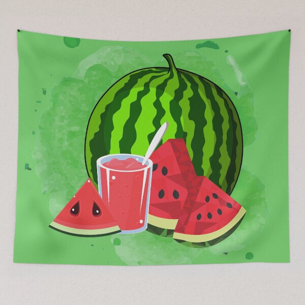 Item preview, Watermelon Watercolor still life painting art  designed and sold by dreamofdenim.