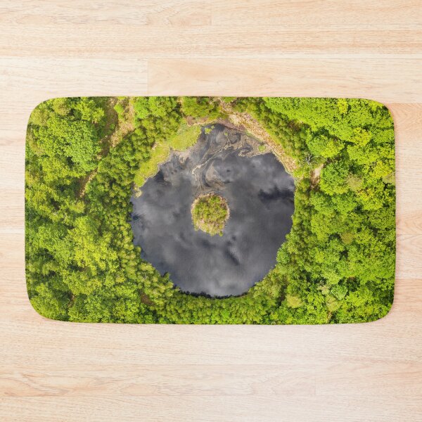 Item preview, Round lake with island in the middle among forest designed and sold by Lukasz Szczepanski.