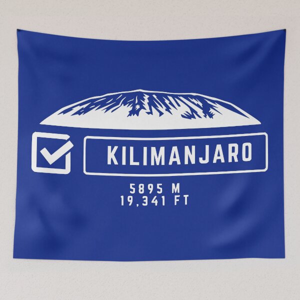 Item preview, Mount Kilimanjaro - Tickbox - height 5895m/19,341ft - Blue Background designed and sold by SimplyDeals.