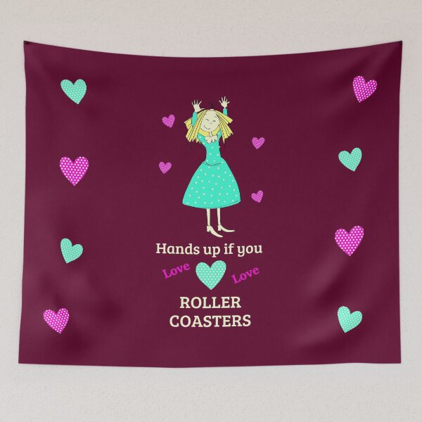 Item preview, Hands up if you love roller coasters burgundy designed and sold by GrammarDance.