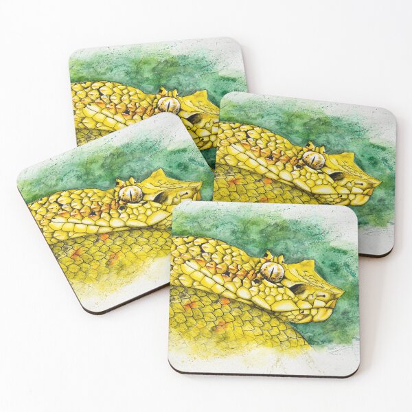 Item preview, Eyelash Viper illustration designed and sold by ReptileAmphibia.