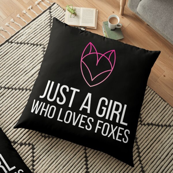 just girl who loves foxes Floor Pillow