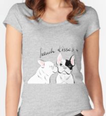 Französische Küsse Tailliertes Rundhals-Shirt