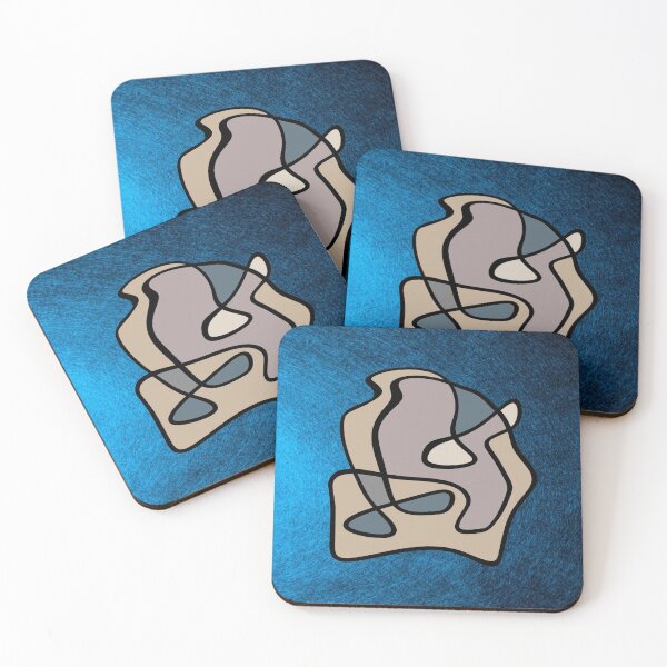 Item preview, Love in abstract lines on a blue background. decorating, interiors designed and sold by jayne0524.