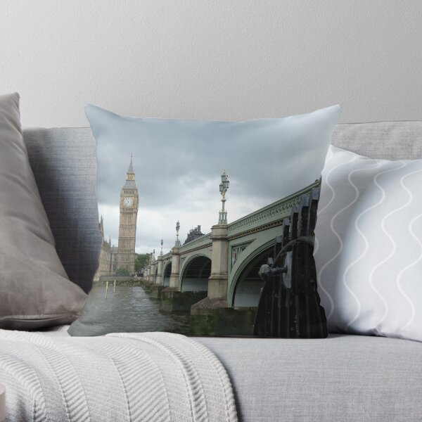 Big Ben across the Thames Throw Pillow