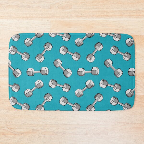 Item preview, dumbbells - weights on blue designed and sold by littlearrow.