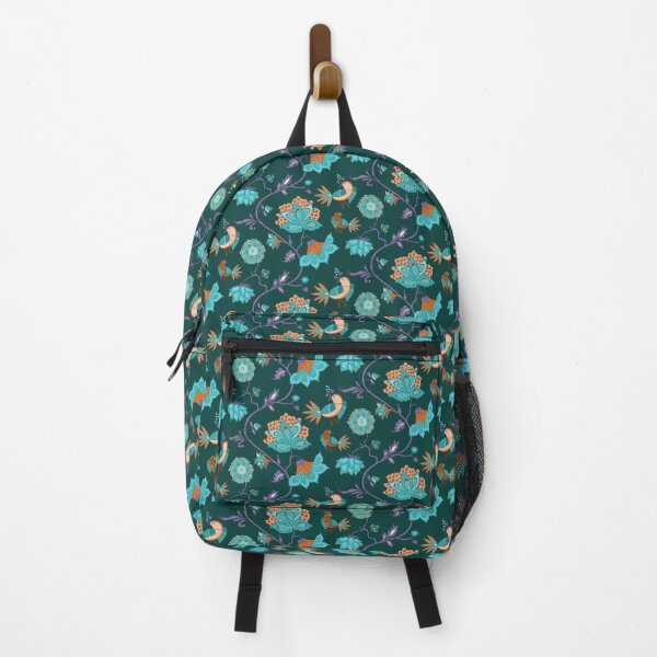 Vista previa del artículo con la obra «Chintz exótico con pájaro - azul verdoso», diseñado y vendido por kobyakov.