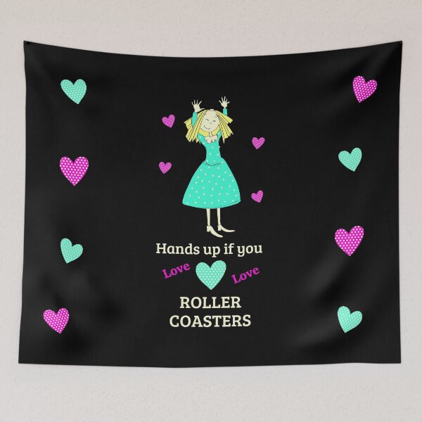 Item preview, Hands up if you love roller coasters black designed and sold by GrammarDance.