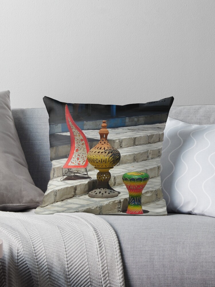 Throw Pillow, Memories of Tunisia designed and sold by TLBcanvasART