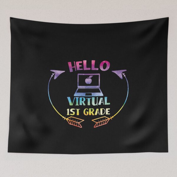 Item preview, Happy First Day Of Virtual Kindergarten - Hello Virtual 1st Grade designed and sold by tinypurpleland.