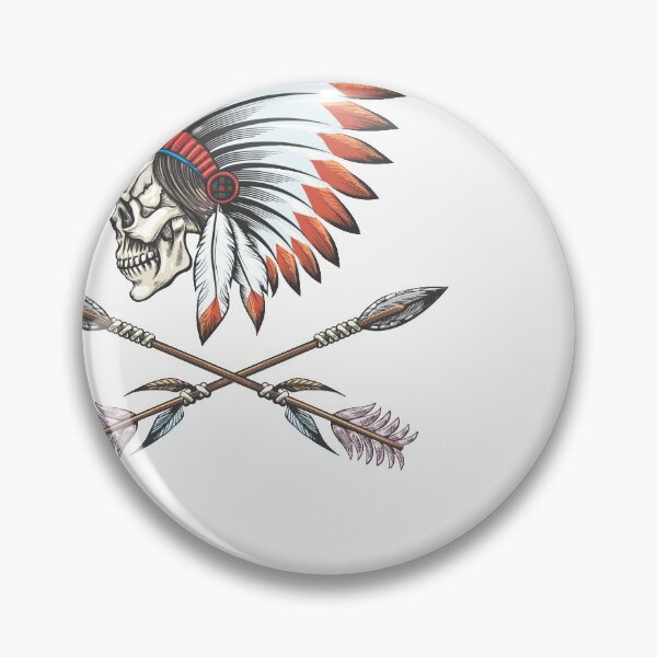 Item preview, Human skull wearing native American war bonnet  designed and sold by devaleta.