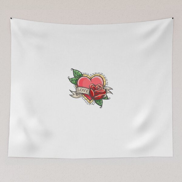 Item preview, Heart, rose flowers, ribbon and word Love  designed and sold by devaleta.