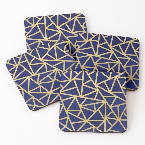 Item preview, Blue and Gold Geometric Art Deco Triangles designed and sold by Julie Erin Designs.