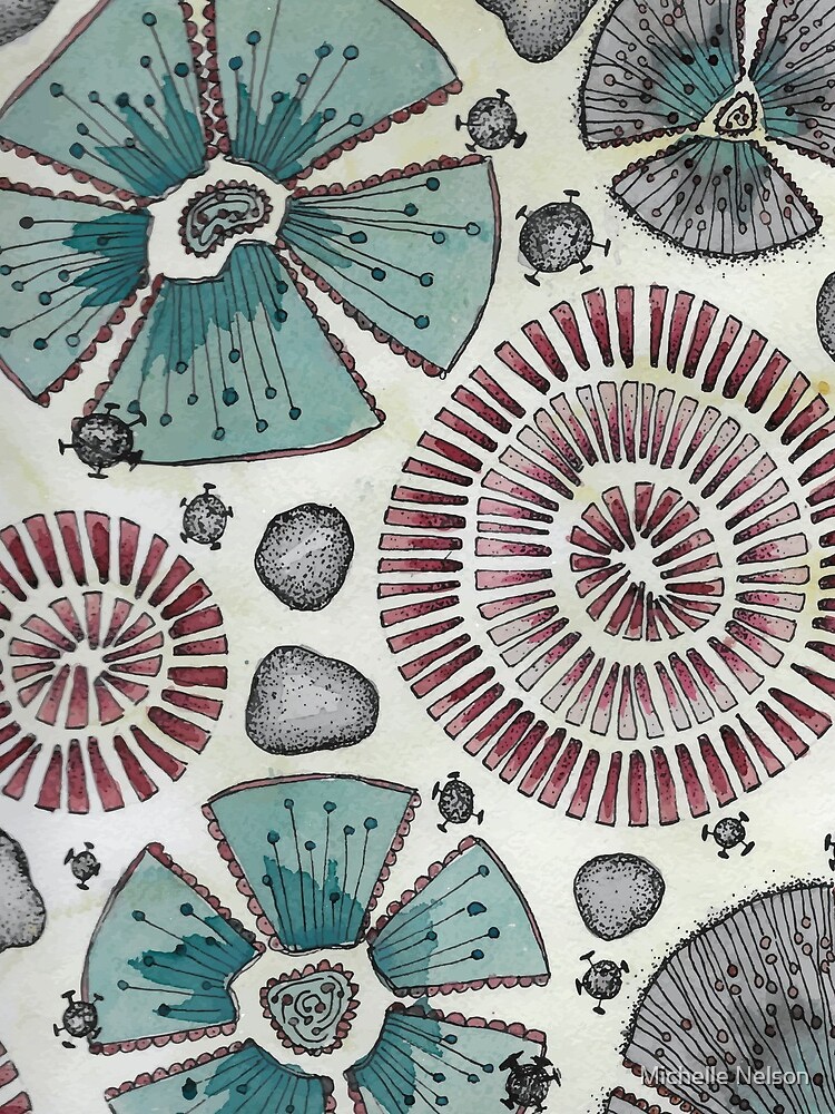 Covid cells in blues and reds by quirkysketchy