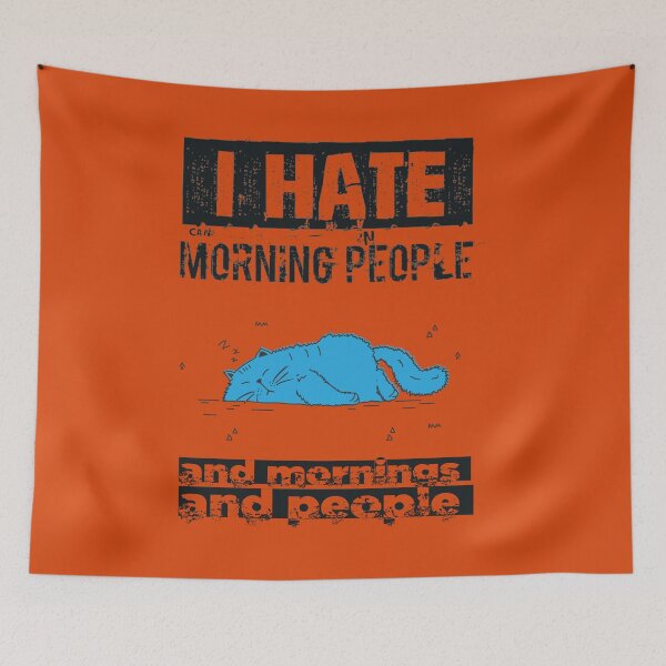 Item preview, Hate mornings cat designed and sold by urban-color.
