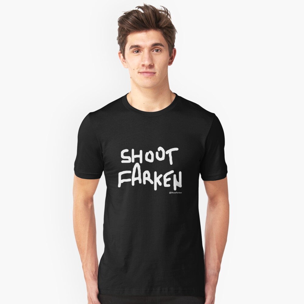 Shoot Farken White Logo Slim Fit T-Shirt