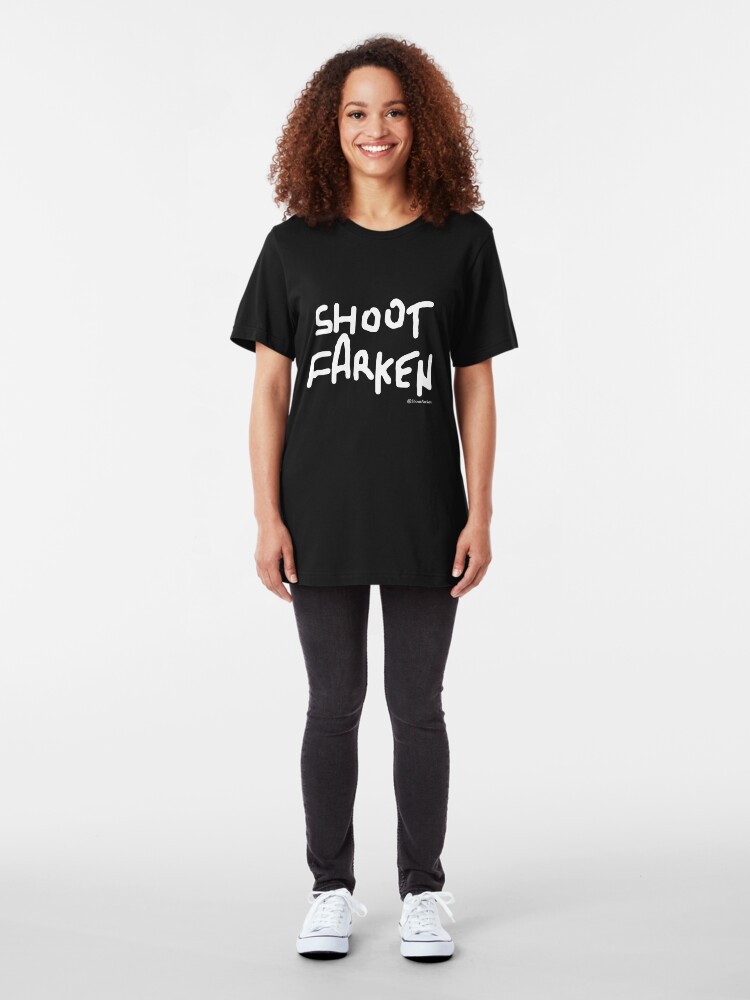 Alternate view of Shoot Farken White Logo Slim Fit T-Shirt
