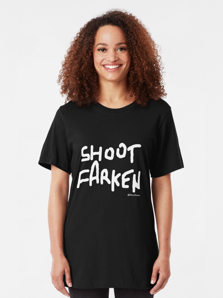 Alternate view of Shoot Farken White Logo Slim Fit T-Shirt