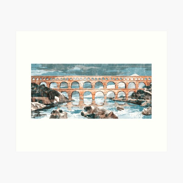 Pont du Gard Art Print