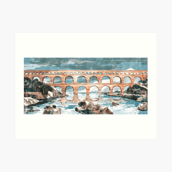 Pont du Gard Art Print