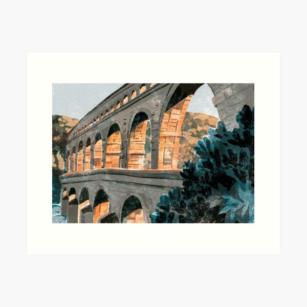 Pont du Gard France Art Print