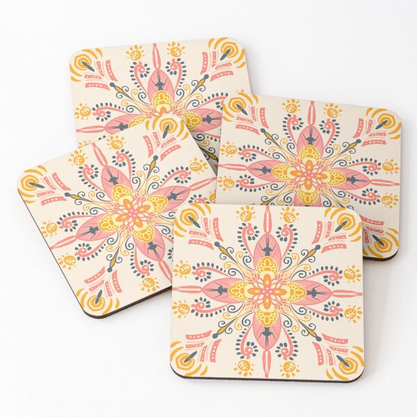 Item preview, Modern Mandala- peach, pink and yellow designed and sold by Urvashi Patel.