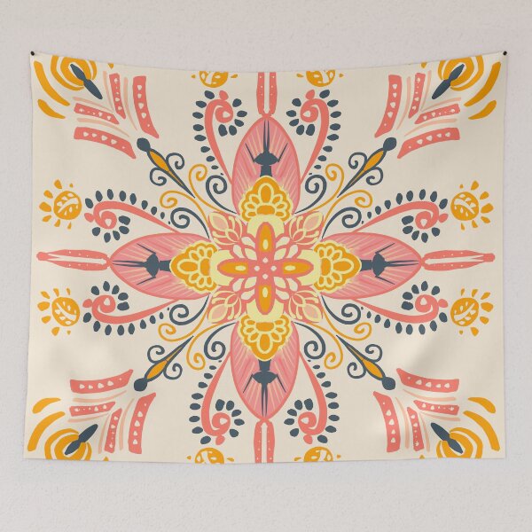 Item preview, Modern Mandala- peach, pink and yellow designed and sold by Urvashi Patel.
