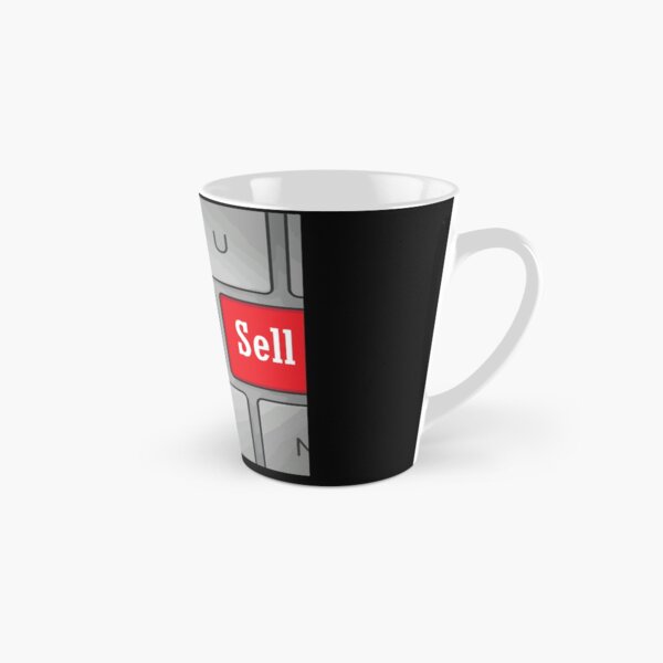 Buy and Sell Keyboard Funny Stock Market Trading Gift for traders Taza cónica